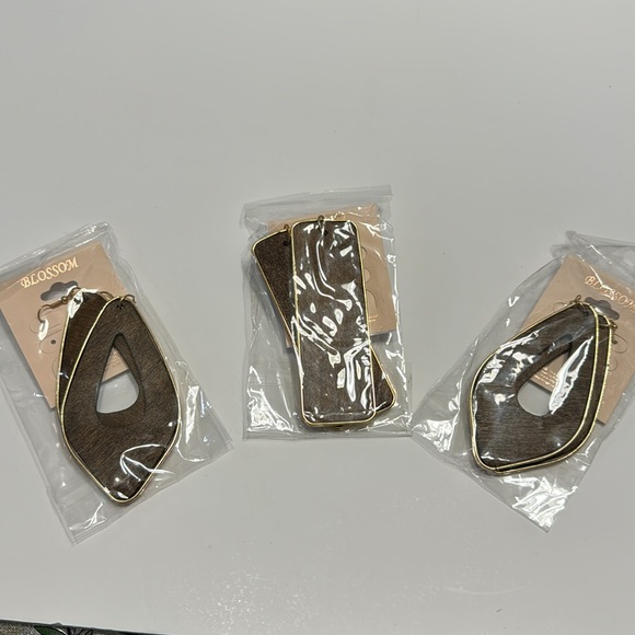 Blossom (Set of 3) Brown with Gold Trim New in Package - Picture 5 of 17